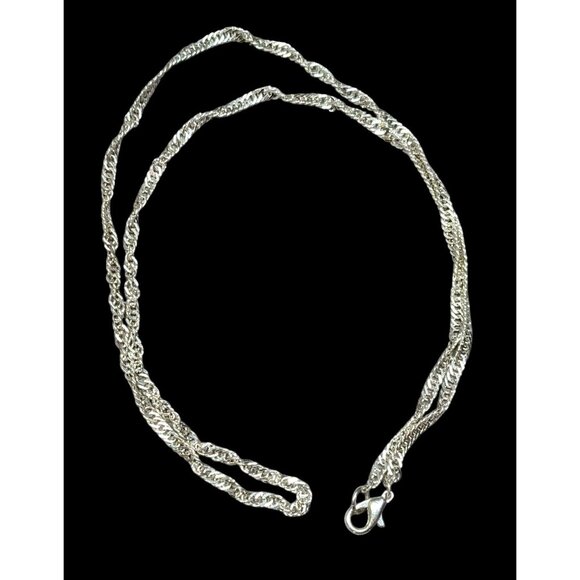 Classic Elegant Twisted Bright Silver Tone Wheat Chain - Picture 1 of 4